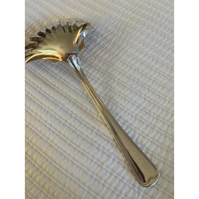 Italian 1970s Italian Buccellati Sterling Silver Pierced Vegetable Spoon For Sale - Image 3 of 6