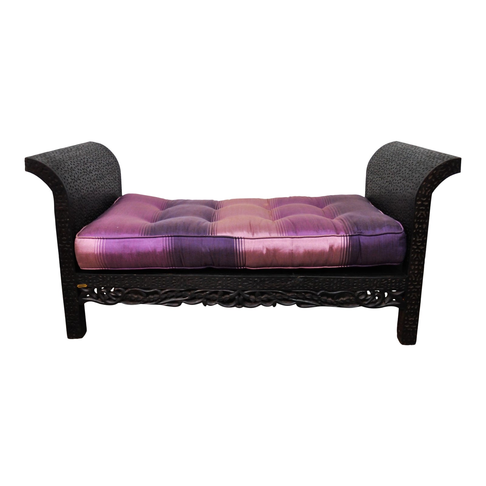 Carved Wood Moroccan Daybed With Cushion Chairish
