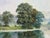 Realism Peaceful Misty Riverside in the English Countryside with Cows & Tree Reflections Circa 1990 For Sale - Image 3 of 17