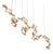 Dune 20 Spiral Chandelier with Shades in Gold Metallic Tone by Daniel Becker for Moss Objects For Sale