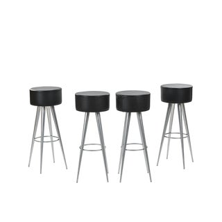 Metal and Leather Golia Stools by Maurizio Peregalli for Zeus, 1993, Set of 4 For Sale