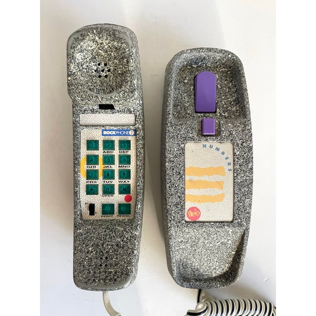 Here is a vintage Rock Phone 2 novelty telephone from the 1980s, featuring a molded faux granite finish that perfectly...