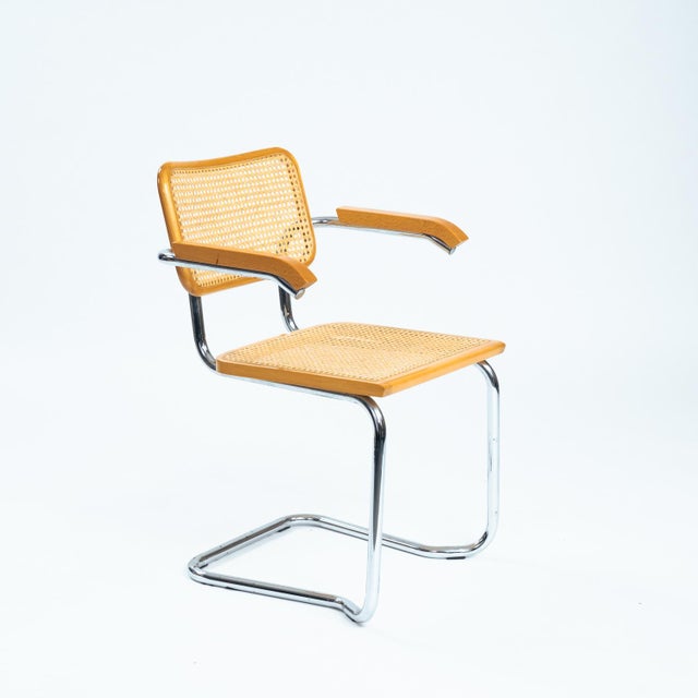 Wood Bauhaus Beech and Wicker Chairs, 1970s, Set of 4 For Sale - Image 7 of 18