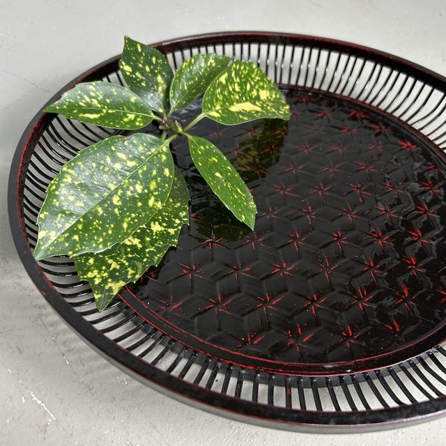 Rantai Lacquered Bamboo Obon Bowl, 1970s For Sale - Image 6 of 13