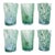 Green Mist Confetti Murano Glass Hand Blown Tumblers Drinking (Cups Set of 6) For Sale