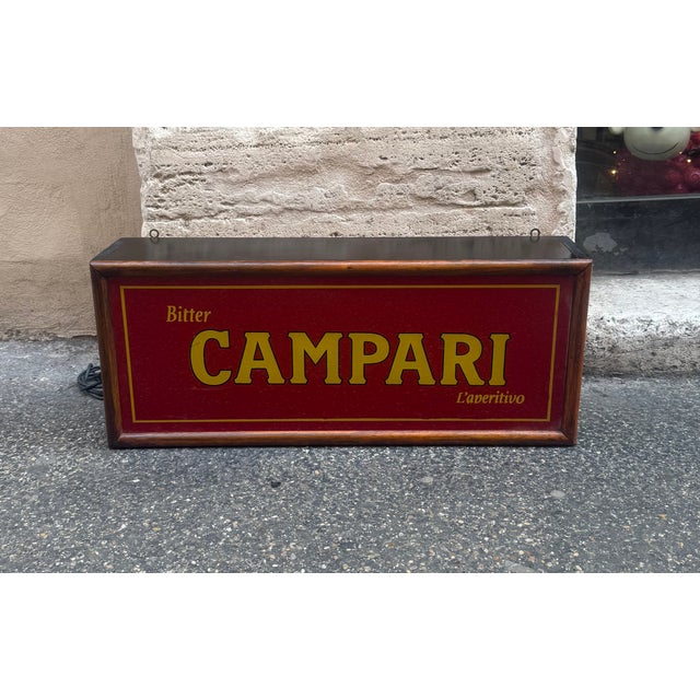 Wood Vintage Campari Sign, 1970s For Sale - Image 7 of 7