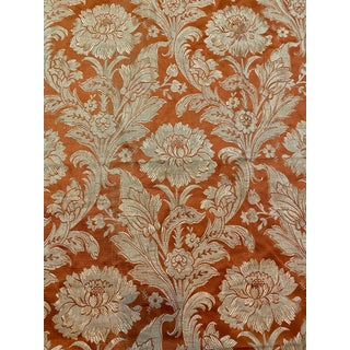 French Silk Fabric Orange Background For Sale
