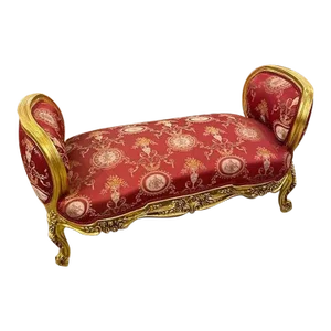 1990s Baroque Style Ruby Red Tufted Bench Furniture