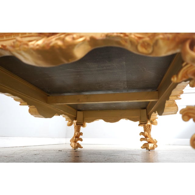 Outstanding Gold Gilt Baroque Style Coffee Cocktail Table For Sale - Image 13 of 13