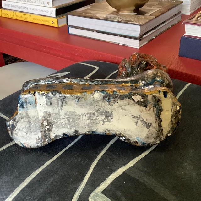 Late 20th Century Hollywood Regency Recumbent Sphinx Sculpture For Sale - Image 4 of 5