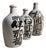 Japanese Tokkuri Sake Bottles with Calligraphy, 1940s, Set of 3 For Sale