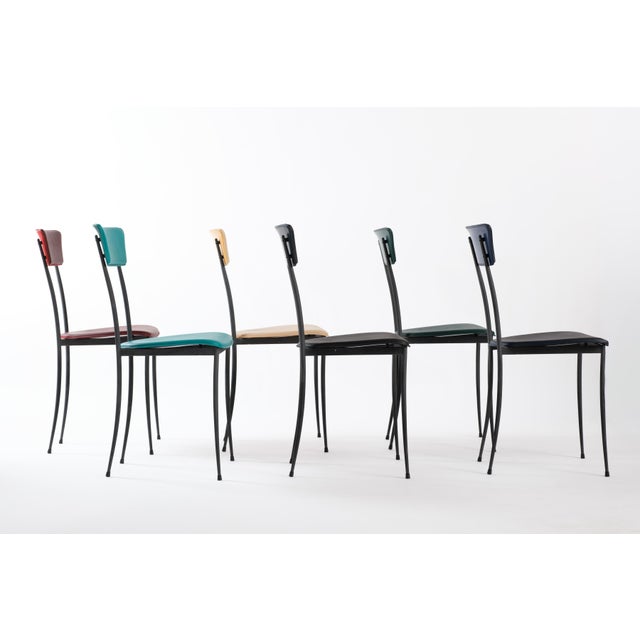 Blue Dining Chairs by Arper Italy, 1980s — Set of 6 For Sale - Image 8 of 11