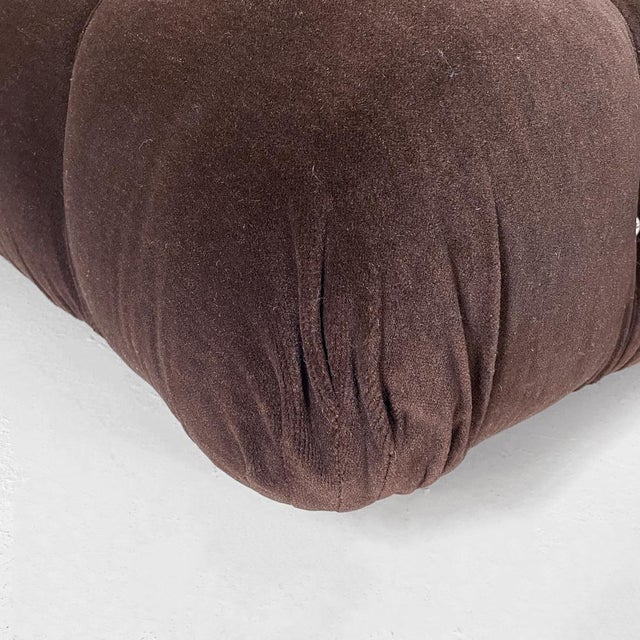 Brown Italian Modern Brown Velvet Pouf Camaleonda by Mario Bellini for C&B, 1960s For Sale - Image 8 of 11