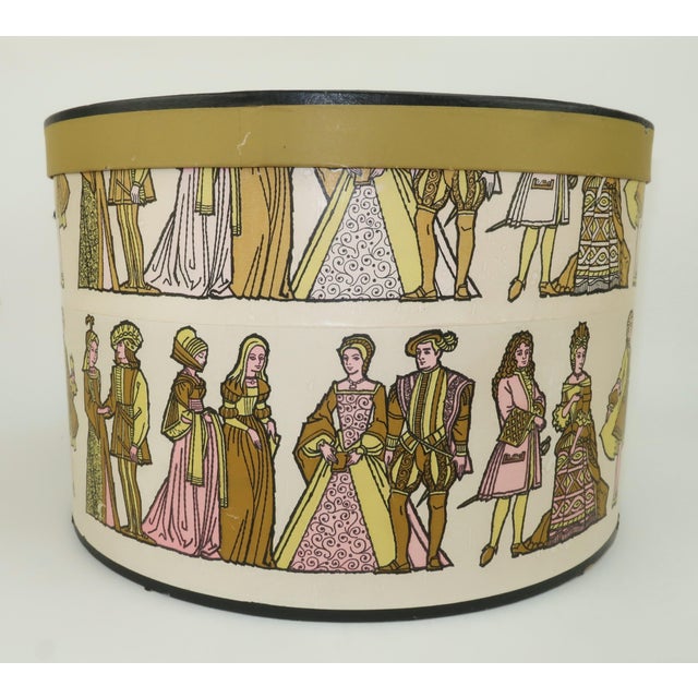 Mid-Century Modern Department Store ‘Timeline of Fashion’ Hat Box, 1960’s For Sale - Image 3 of 14