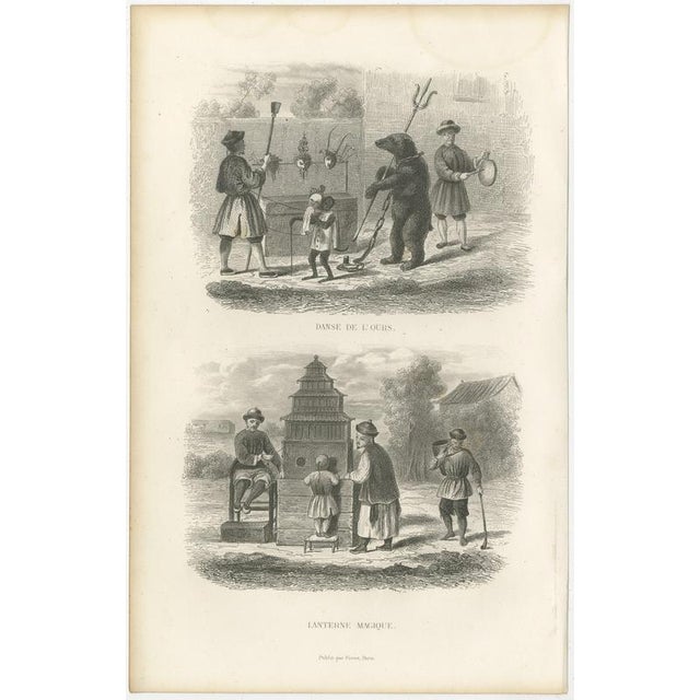 Chinese Dancing Bear and Magic Lantern Show, 1859, Paper For Sale - Image 3 of 8