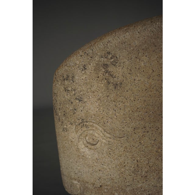 Large Stone Sculpture of Stylised Head, 1970s For Sale - Image 12 of 15
