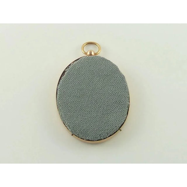 Antique French Miniature Portrait of a Lady, 19th Century, Oval Gilt Frame For Sale - Image 6 of 7