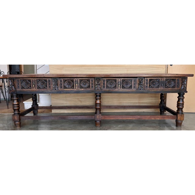 Late 18th Century Spanish Refectory Table or Farm Table with Four Drawers For Sale - Image 17 of 18
