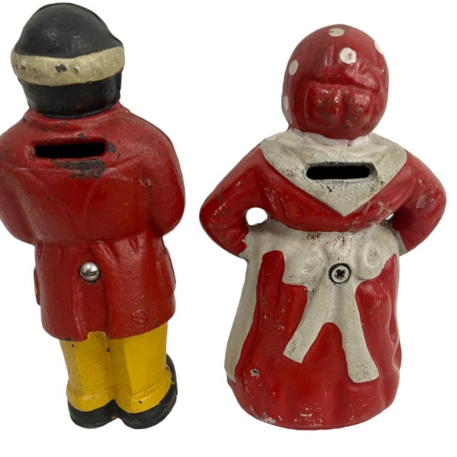 Mr & Mrs Hubley Painted Cast Iron Banks a Pair Chairish