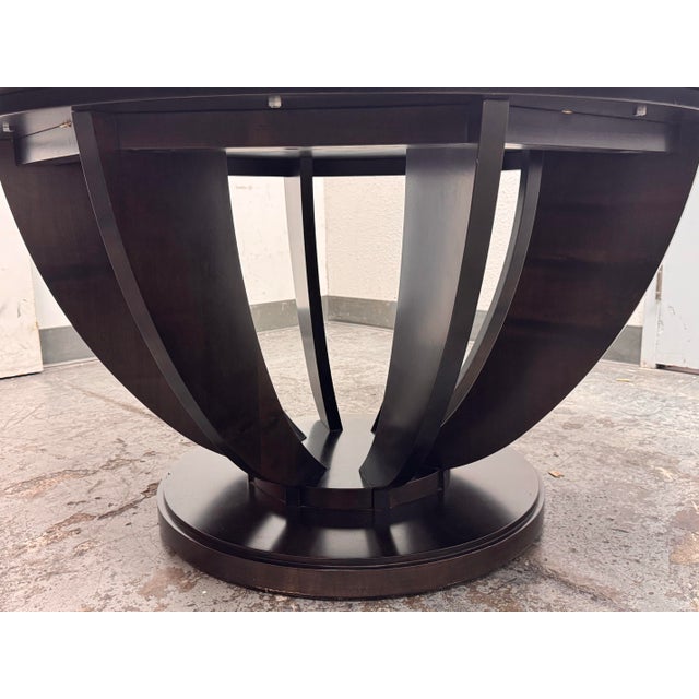 Wood Orlando Diaz-Azcuy for McGuire Aria Round Starburst Dining Table For Sale - Image 7 of 12