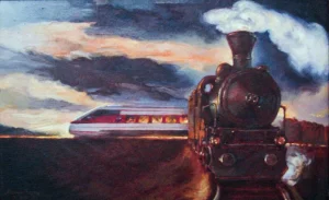 The Future and the Past - Original Oil on Canvas by A. Sergheev - 1995 1995