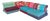 Mah Jong Blue Four-Seater Modular Sofa by H. Hopfer for Roche Bobois, 1990s, Set of 4 For Sale