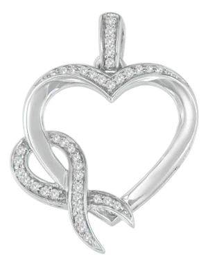.925 Sterling Silver 1/6 cttw Diamond Heart Pendant Necklace (H-I, I1-I2)