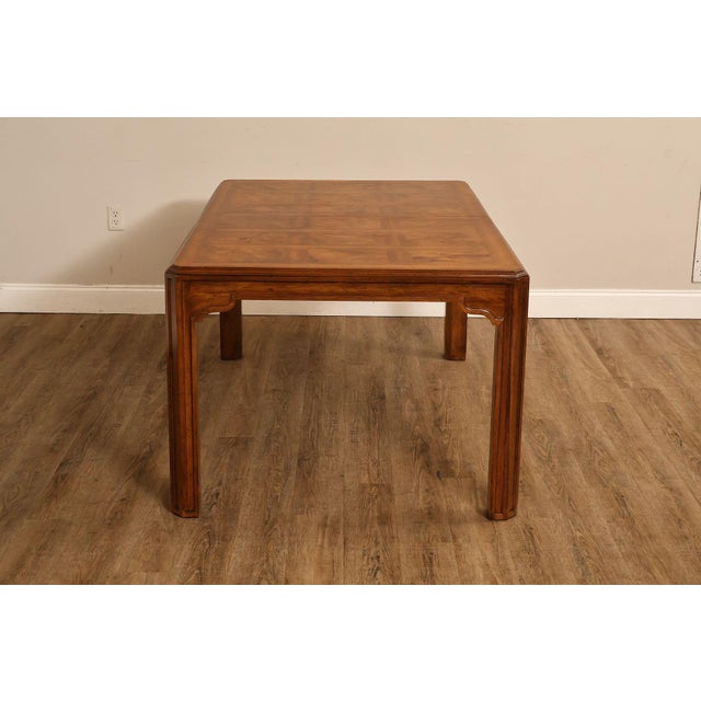 Drexel Heritage Sketchbook Collection Burl Wood Parsons Extendable Dining Table For Sale - Image 15 of 18