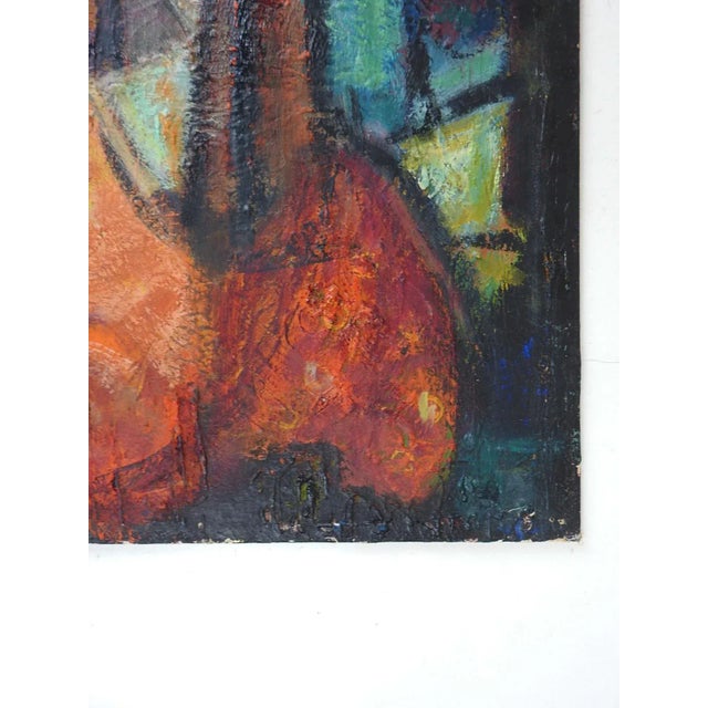 Abstract Vintage Mid 20th Century Abstract Portrait Painting of Woman For Sale - Image 3 of 7