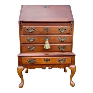 1970s Maddox Colonial Williamsburg Petite Secretary For Sale