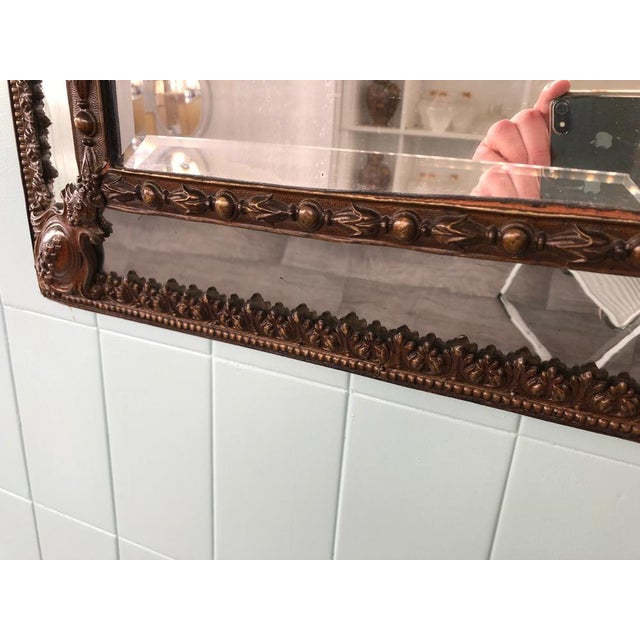 Antique French Mirror in Brass in Louis XIV Style For Sale - Image 6 of 18