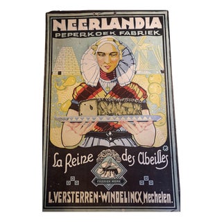 Neerlandia Gingerbread Factory Cardboard Advertising Sign, 1910s For Sale