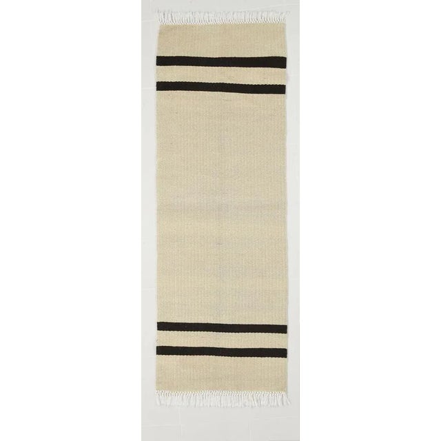 Beige Striped Hemp Runner Rug For Sale - Image 14 of 14