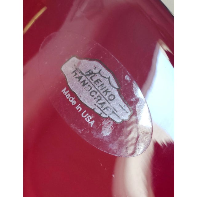 Tangerine 2008 Blenko Hand Blown Tangerine Ruffled Edge Centerpiece Bowl For Sale - Image 8 of 12