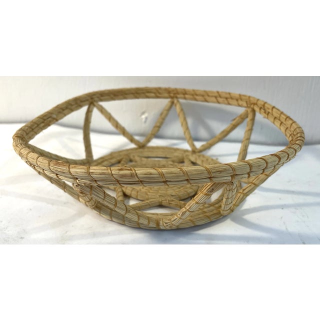 Vintage Open Weave Basket For Sale - Image 4 of 5