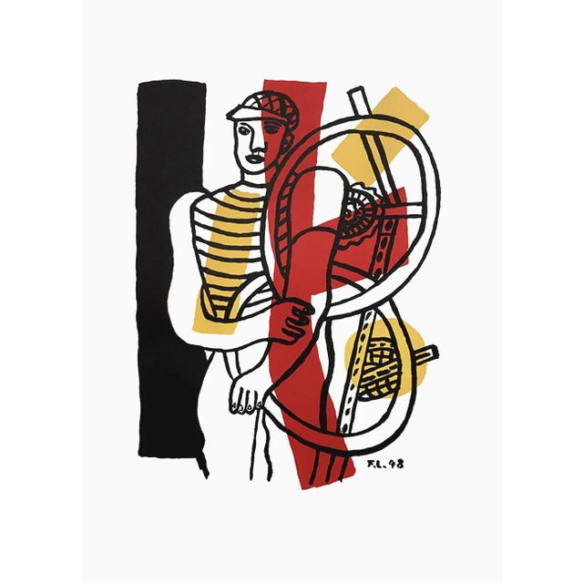 Abstract Fernand Leger Lithograph Le Cycliste Maeght Publisher For Sale - Image 3 of 3