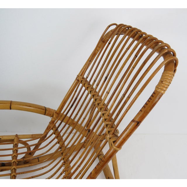 Vintage Franco Albini Style Bamboo Rocking Chair Chairish