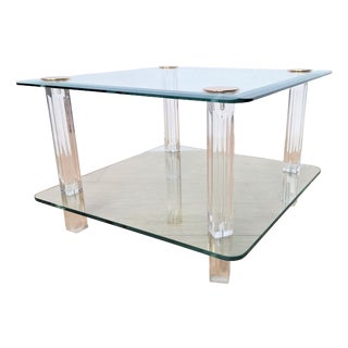 Hollywood Regency Side Glass Table, 1970s For Sale
