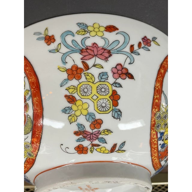 Vintage Chinese Hand Painted Foo Dog & Flora Porcelain Decorative Bowl For Sale - Image 10 of 11