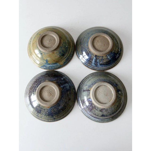 Vintage Studio Pottery Bowls- Set of 4 For Sale - Image 11 of 13