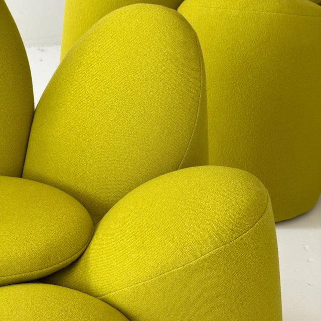 Textile Mayflower Chairs Attributed to Fabrice Derrux for Roche Bobois For Sale - Image 7 of 8