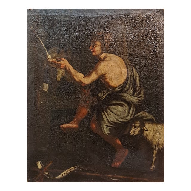 St. John the Baptist, Oil on Canvas, 17th-18th Century For Sale