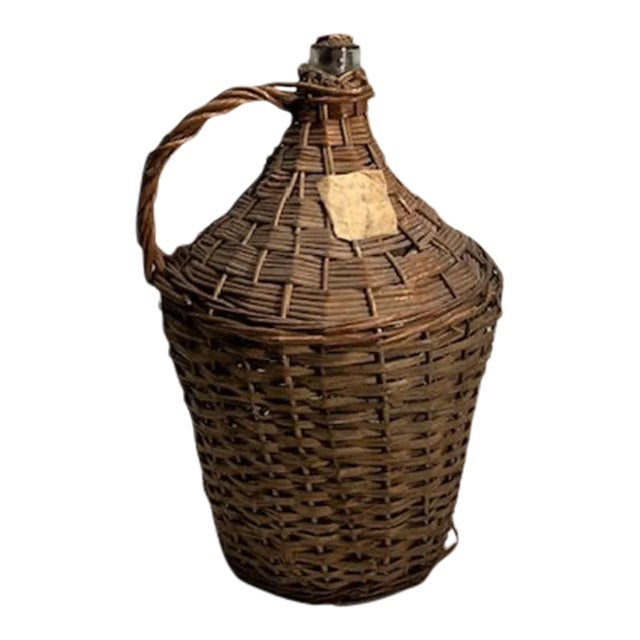 Vintage French Rattan Demi John #100 For Sale