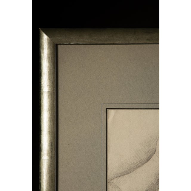 Renaissance 17th Century French School Drawing of a Hand in a Silver Gilt Frame For Sale - Image 3 of 5