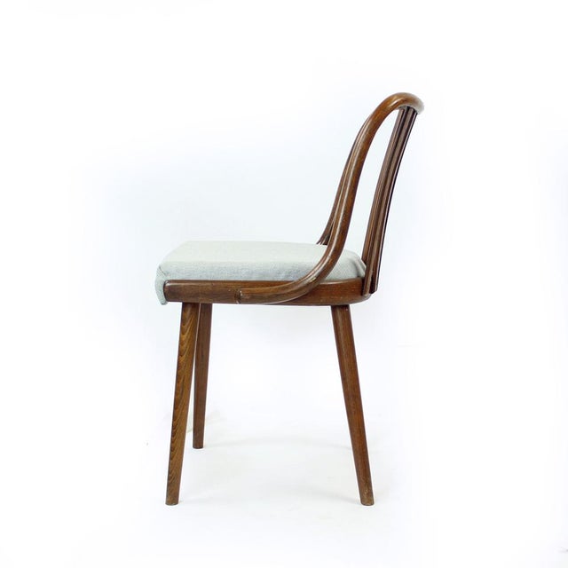 Dining Chairs in Bent Dark Oak from Jitona, Former Czechoslovakia, 1960s, Set of 4 For Sale - Image 11 of 15