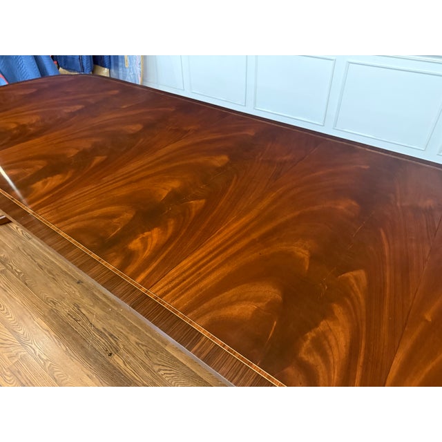Brown Classic Mahogany Scallop Cornered Dining Table by Leighton Hall - Showroom Sample For Sale - Image 8 of 16