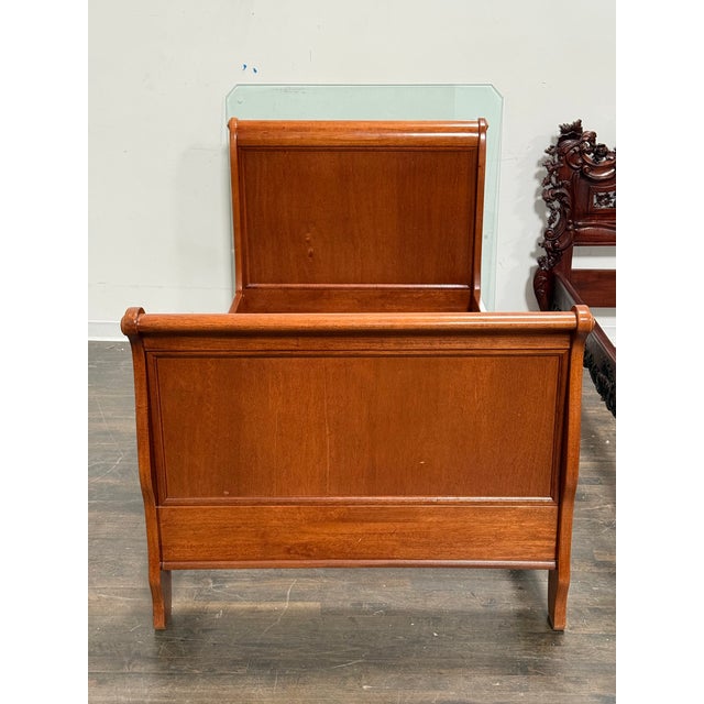 Design Plus Gallery presents a Twin Size Sleigh Bed Frame from Bombay Co. A Sleigh curved headboard and footboard...