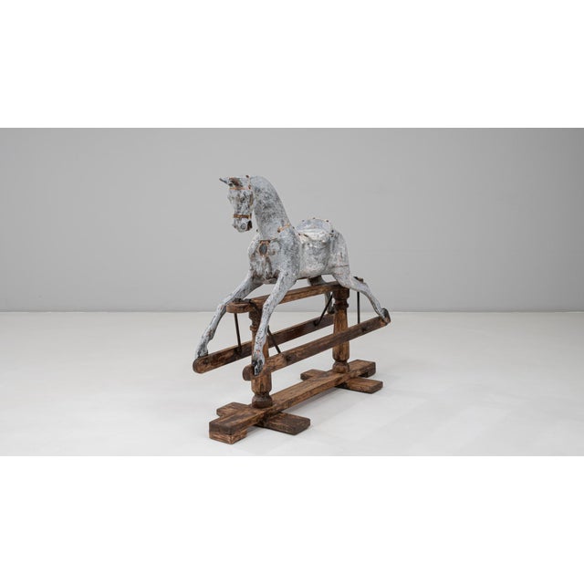 Wood 1900s French Wooden Rocking Horse For Sale - Image 7 of 18
