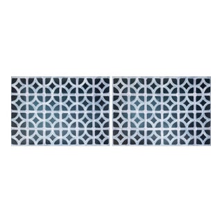 2026, Modernist Mural, Horizontal Diptych Painting in Black and White, Miami Breezeblocks, Acrylic Paint on Watercolor Paper by Ryan RIvadeneyra, 2026 For Sale