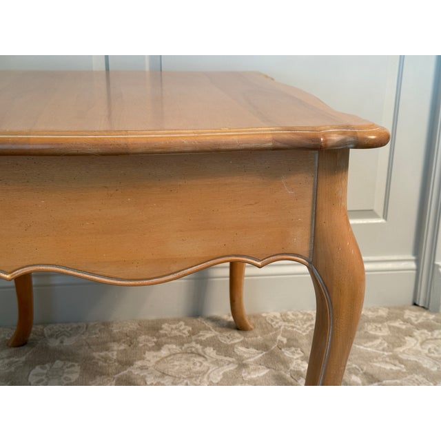1990s Ethan Allen Country French Side Table Birchwood W/Maker's Mark For Sale - Image 11 of 16